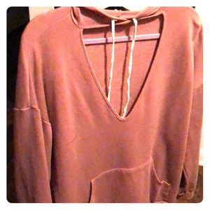 Fashion Nova V-Neck Sweatshirt w/ hoodie